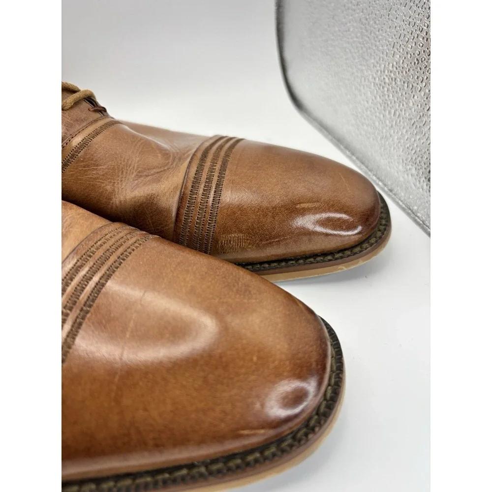 Men's‎ Stacy Adams Bingham Cap Toe Oxfords Shoes SIZE 10.5 M Tan Dress Formal